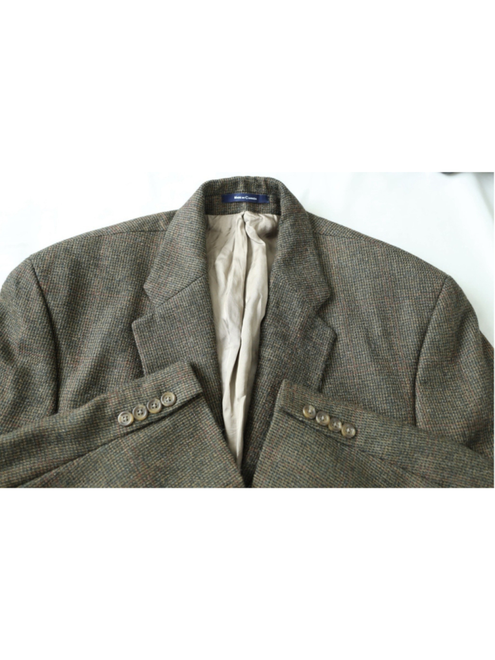 Vintage Chaps Ralph Lauren 42R Tweed Sport Coat Alpaca Wool Blend Canada Green